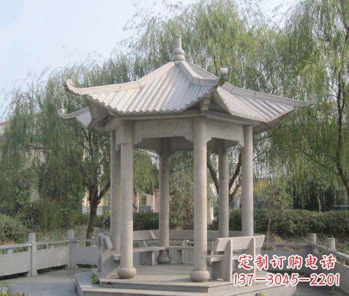 湖南园林景观大理石凉亭石雕