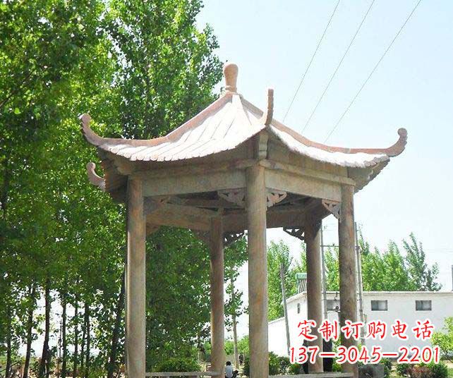 湖南园林景观单层石雕凉亭