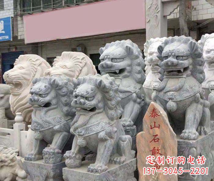 湖南园林景观仿古狮子石雕