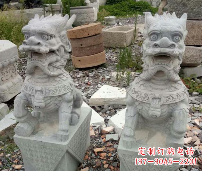 湖南园林景观仿古麒麟石雕