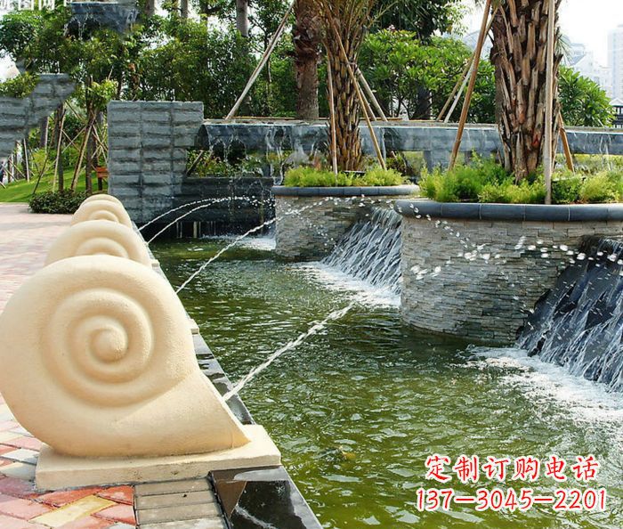 湖南园林景观蜗牛喷泉石雕