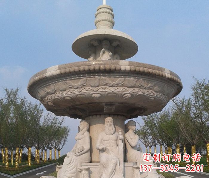 湖南园林景观西方人物喷泉石雕 (2)