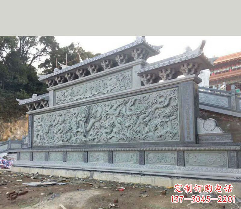 湖南园林九龙壁景观石雕 (2)
