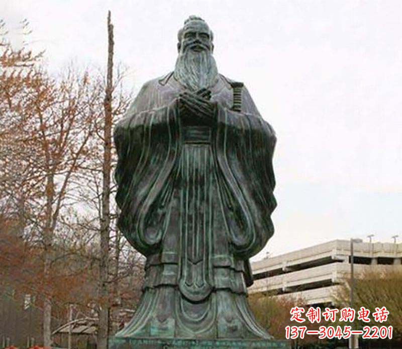 湖南园林老子人物铜雕