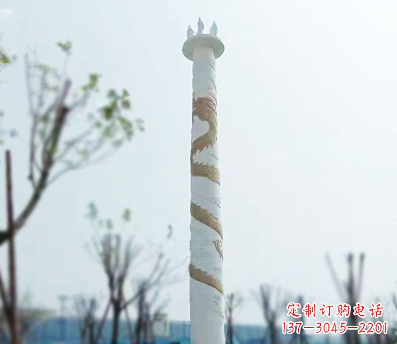 湖南园林龙柱景观不锈钢
