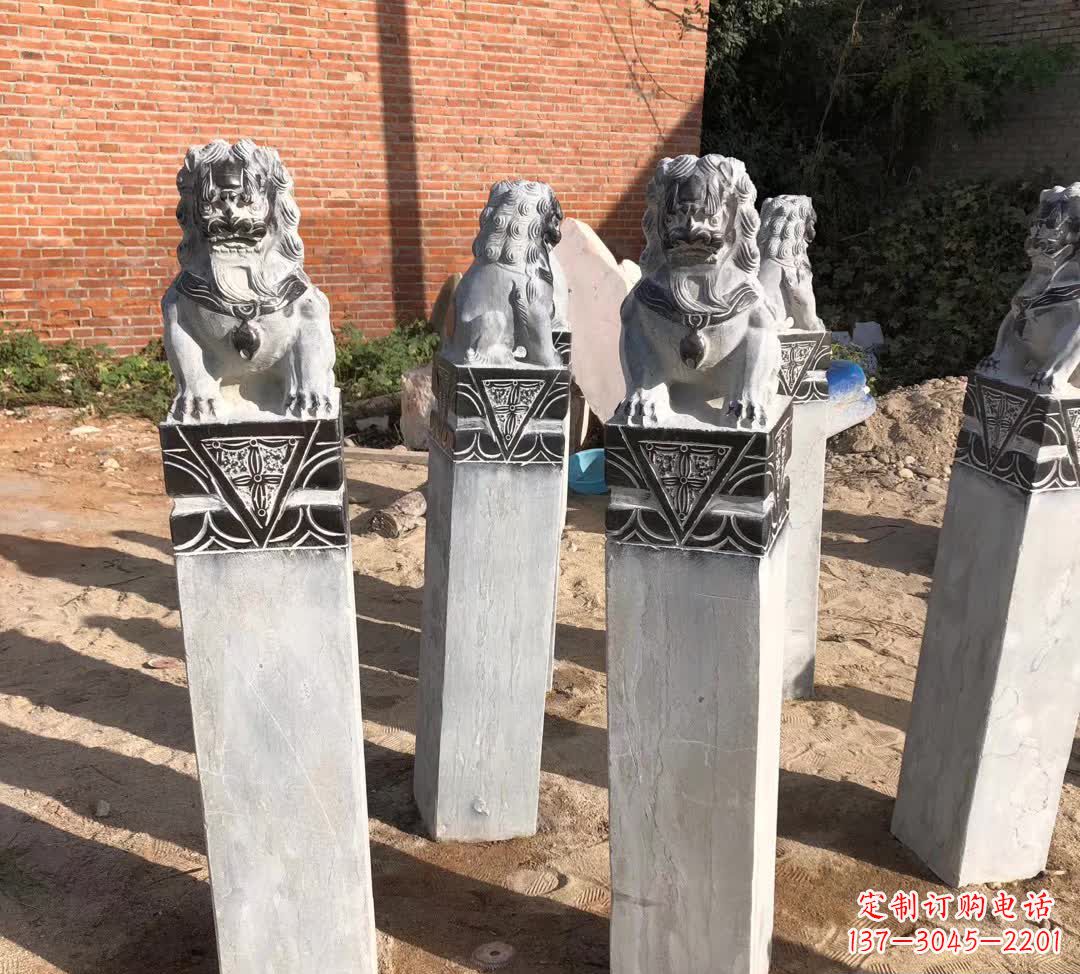 湖南园林石雕狮子拴马桩