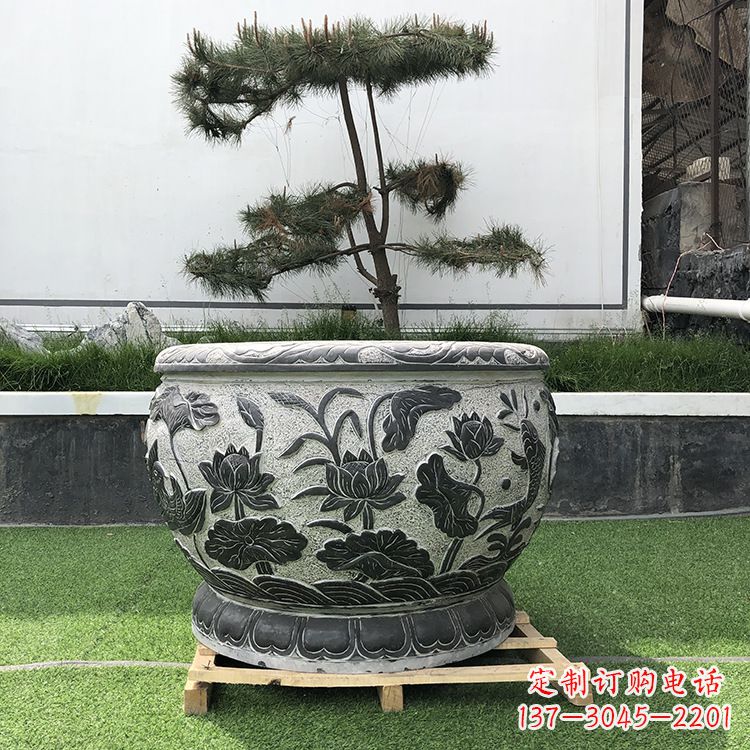 湖南园林石雕水缸