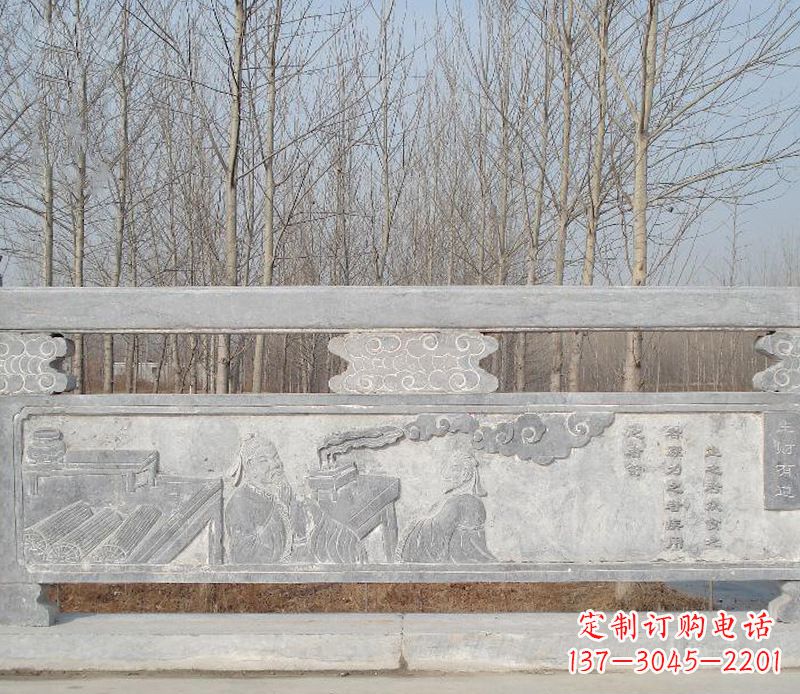 湖南园林石浮雕栏板景观石雕 (3)