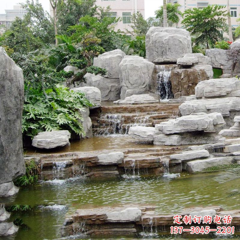 湖南园林石头假山流水