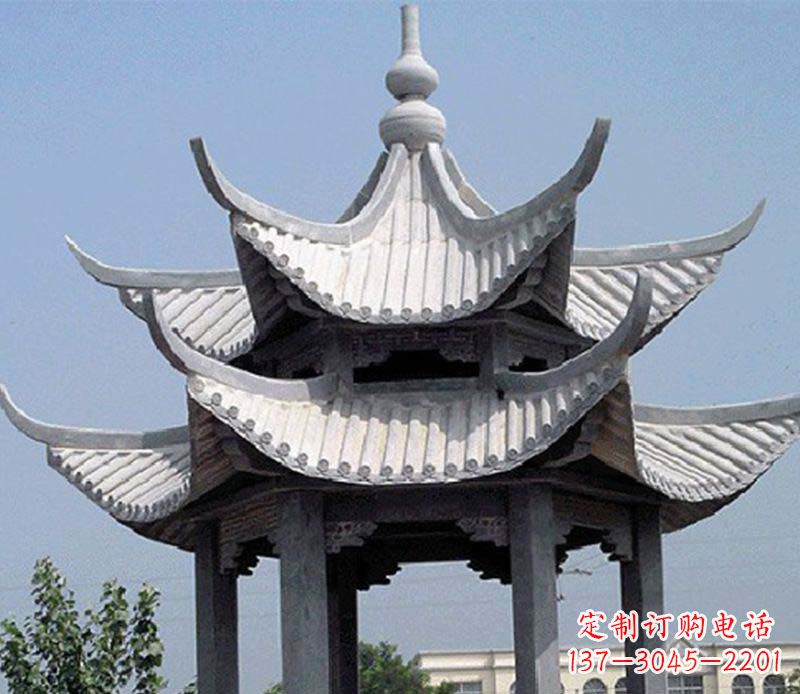 湖南园林双层石凉亭景观石雕