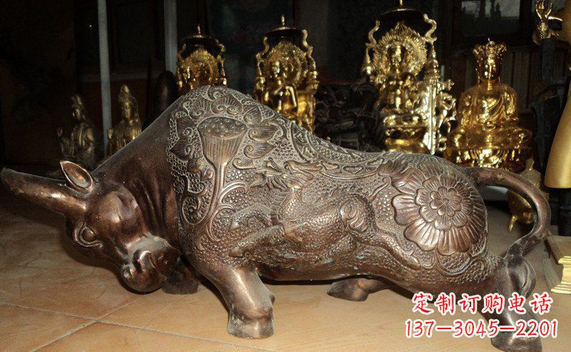 湖南园林拓荒牛景观铜雕