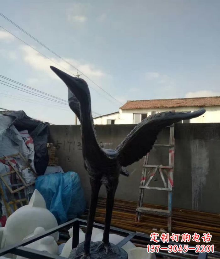 湖南展翅仙鹤铜雕 (2)