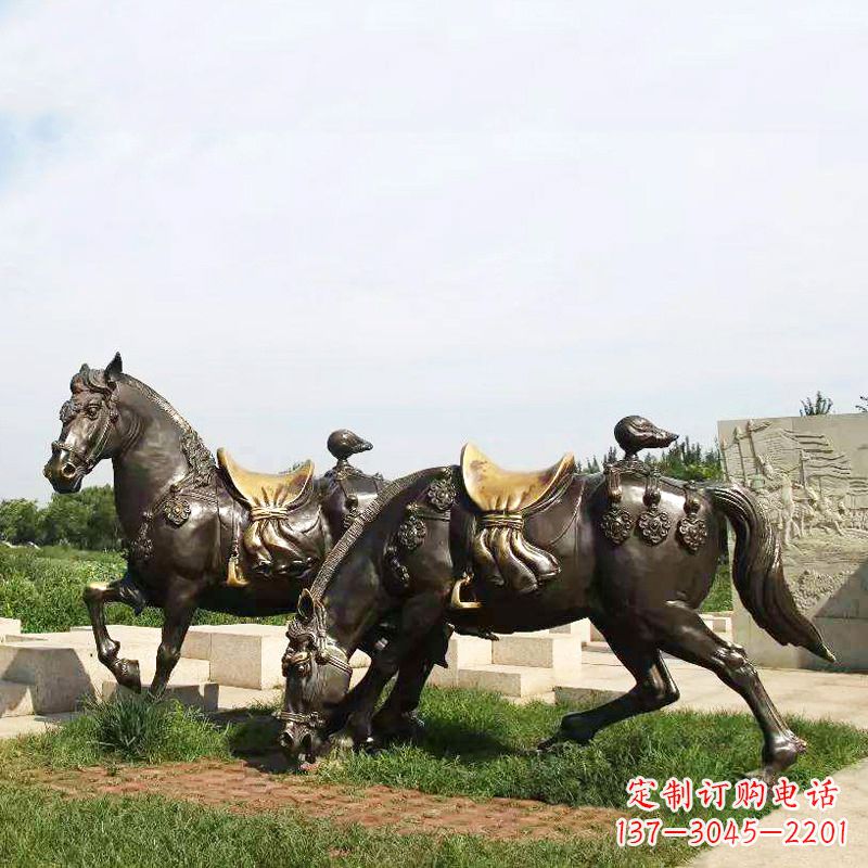 湖南战马群公园景区动物情景雕塑