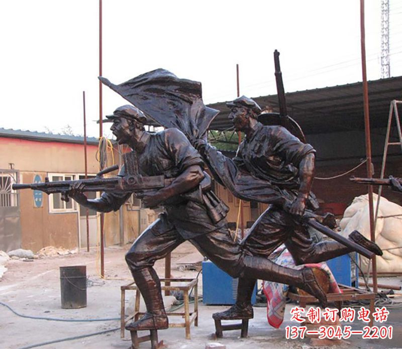 湖南战士人物铜雕