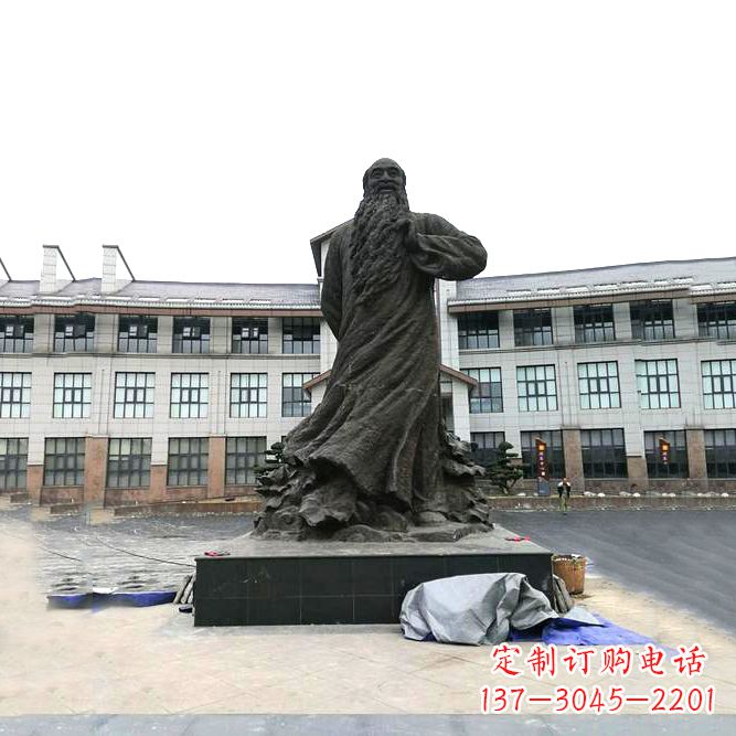 湖南张大千铜雕塑像-景区广场名人雕塑