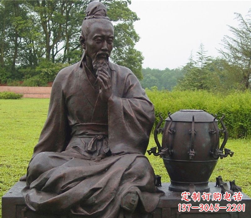 湖南张衡科学家铜雕
