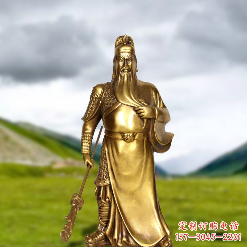 湖南招财关公铜雕像