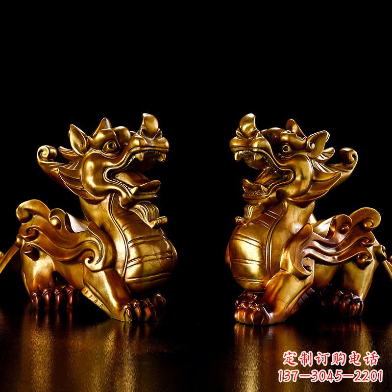 湖南招财黄铜貔貅雕塑摆件