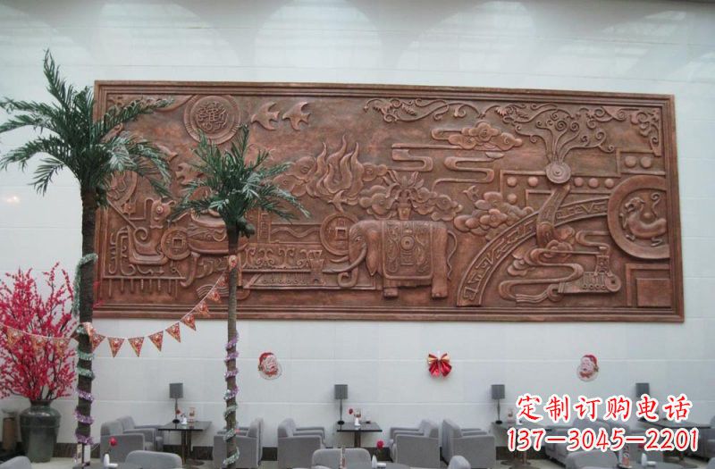湖南招财进宝大象铜浮雕