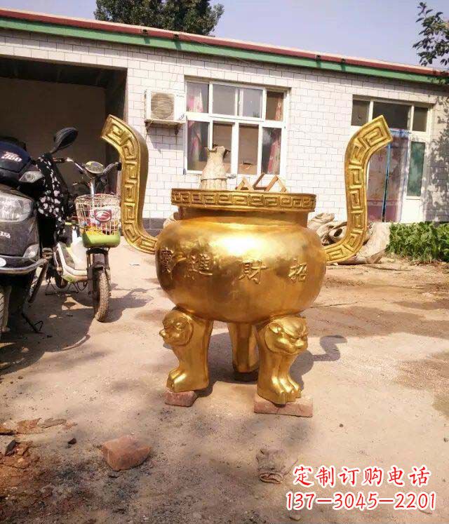 湖南招财进宝香炉寺庙铜雕