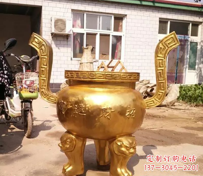 湖南招财进宝香炉铜雕
