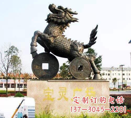 湖南招财麒麟铜雕