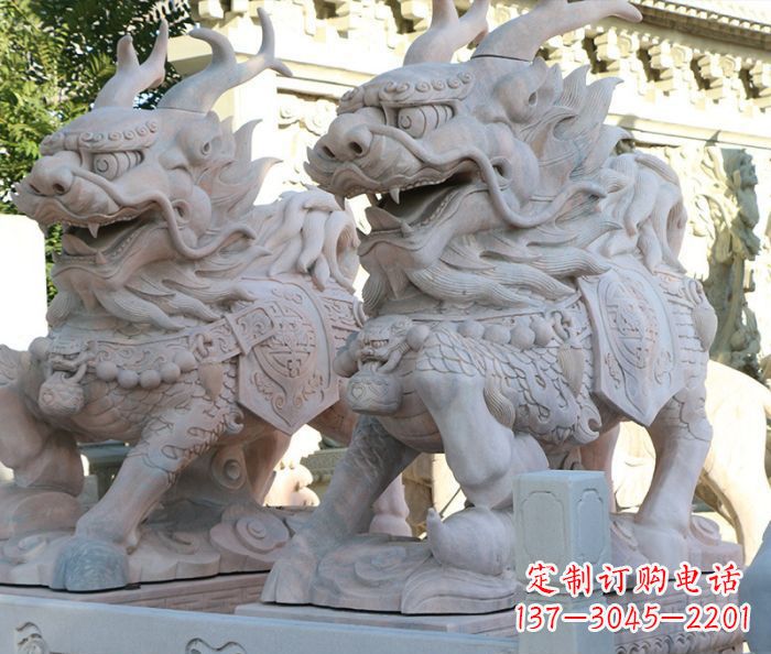 湖南招财瑞兽麒麟石雕 (2)