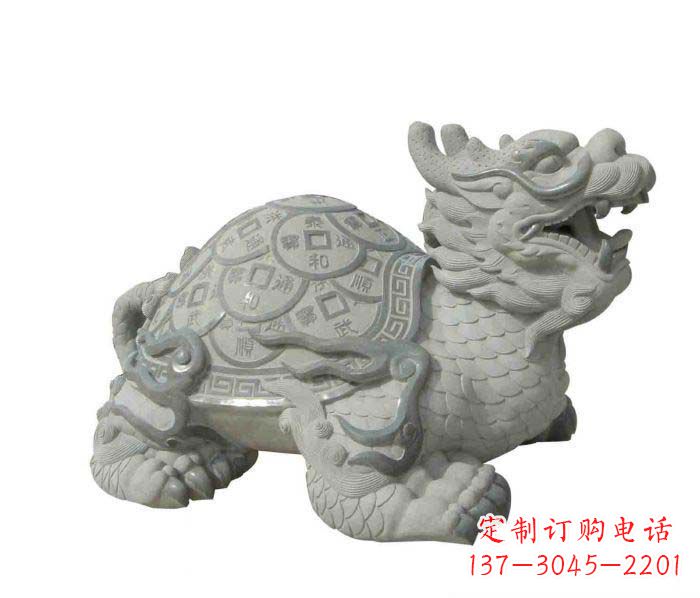 湖南招财神兽大理石龙龟石雕