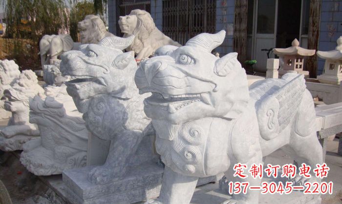 湖南招财神兽大理石貔貅石雕