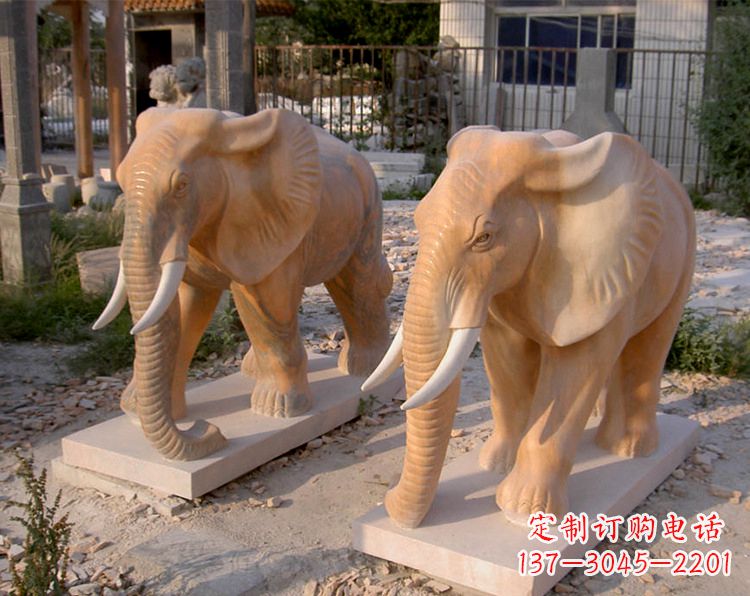 湖南招财石雕大象