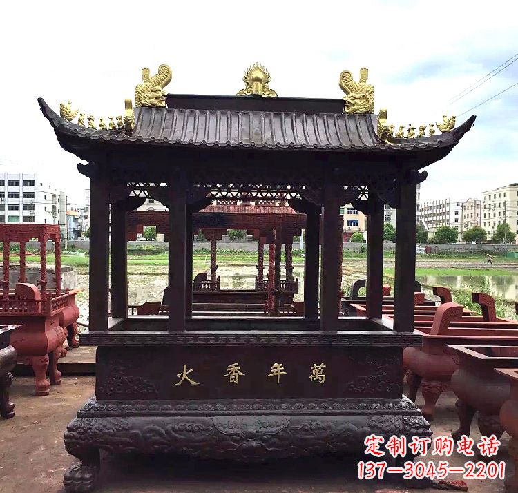 湖南招财香炉铜雕