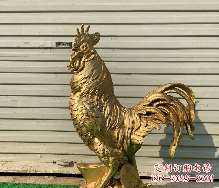 湖南招财元宝公鸡铜雕