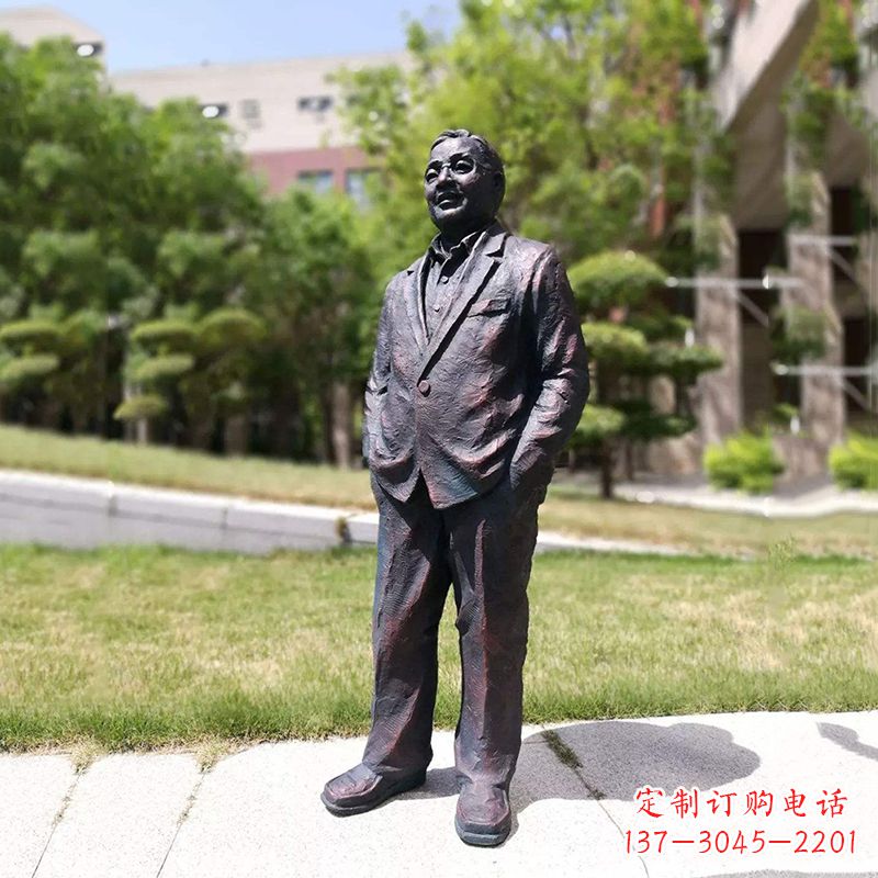 湖南中国当代著名数学家铸铜华罗庚雕塑