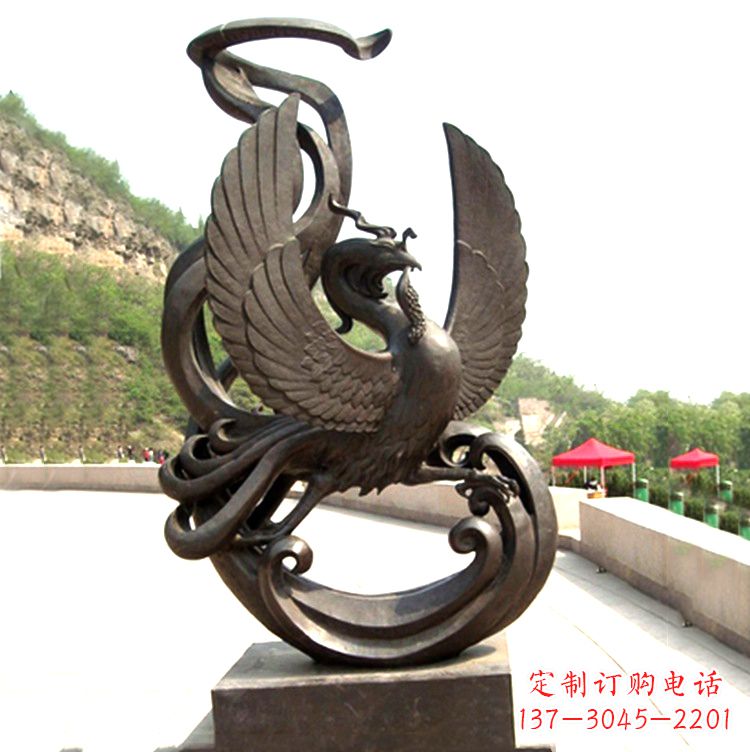 湖南中国古代神话中的创世神朱雀景观铜雕