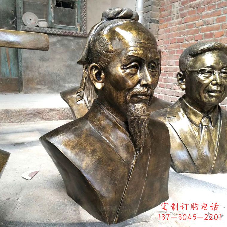 湖南中国古代著名数学家祖冲之铸铜胸像雕塑