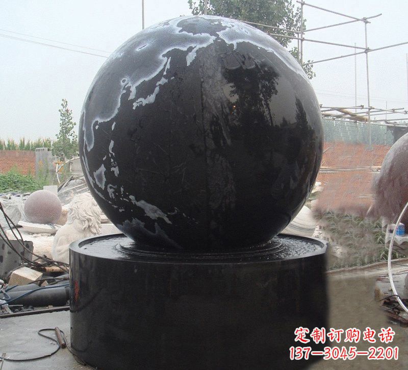 湖南中国黑风水球石雕