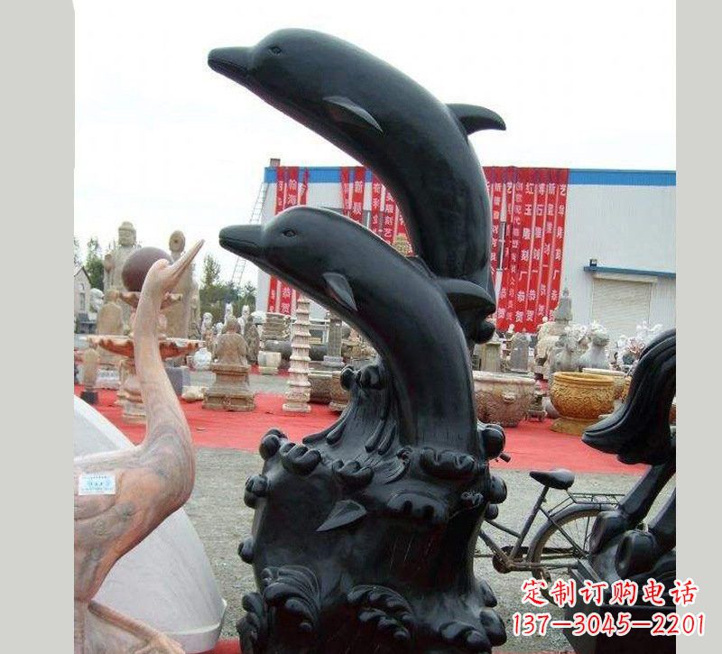 湖南中国黑海豚石雕