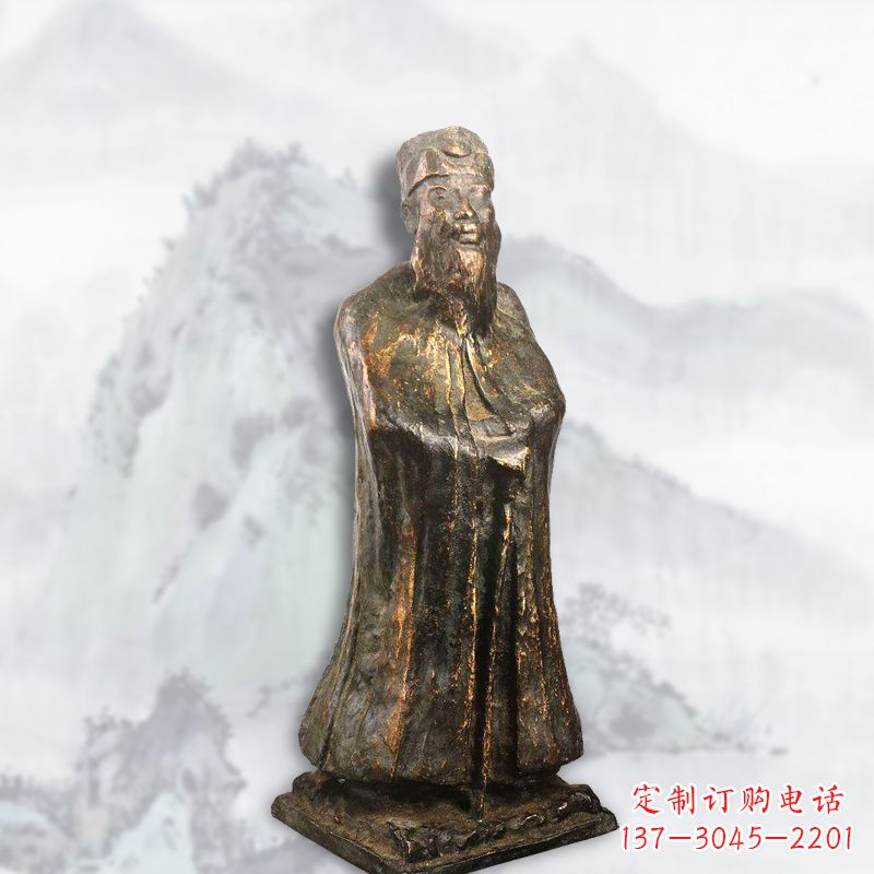 湖南中国近代著名画家张大千铸铜雕塑