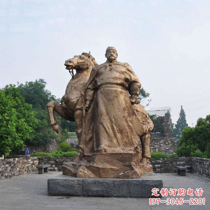 湖南中国历史名人明太祖朱元璋铜雕像