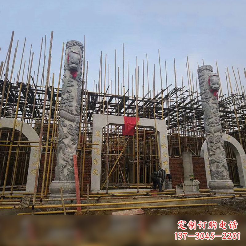 湖南中国龙柱石雕