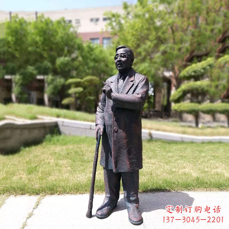 湖南中国名人著名数学家华罗庚铜雕像