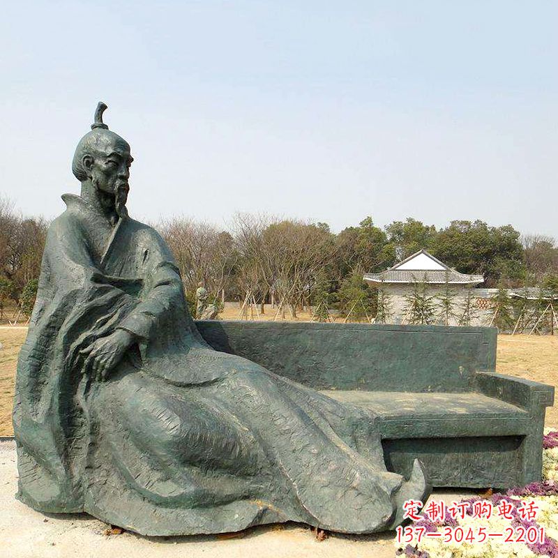 湖南中国明末清初知名画家八大山人(朱耷)雕塑塑像-公园历史名人铜雕像