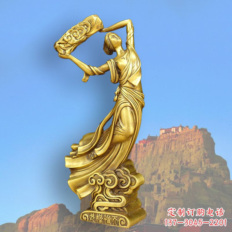 湖南中国上古传说“女娲补天”铸铜雕塑