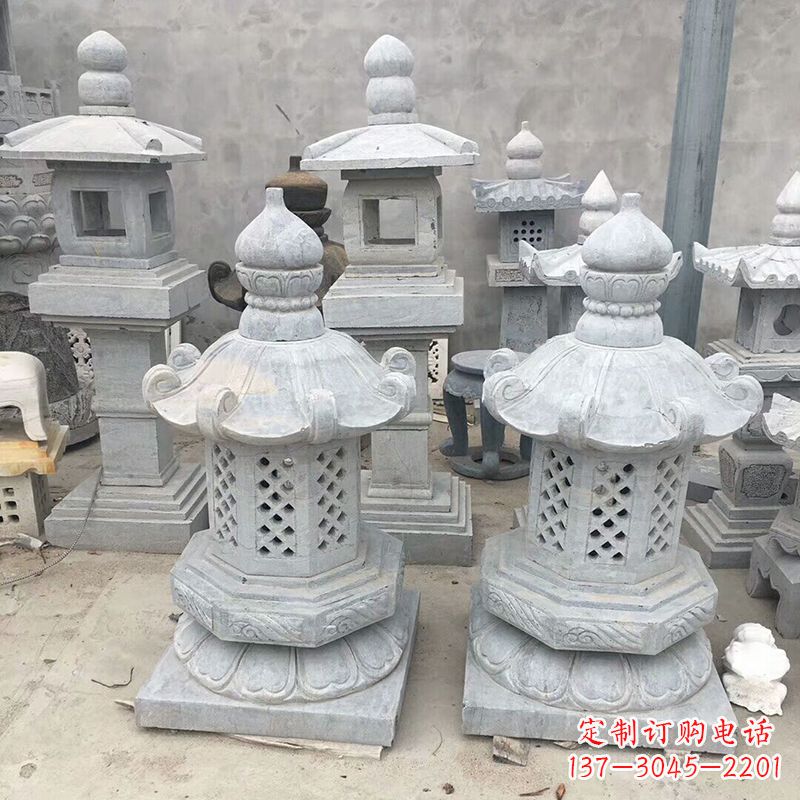 湖南中式低墩石雕灯笼