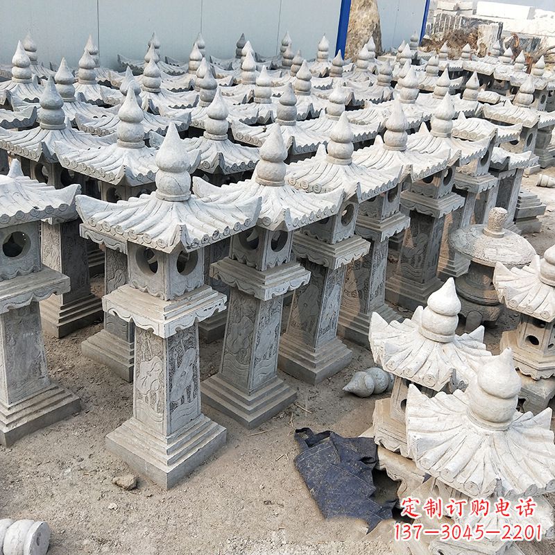 湖南中式青石灯笼雕塑