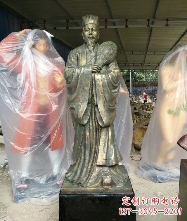 湖南诸葛亮古代人物铜雕