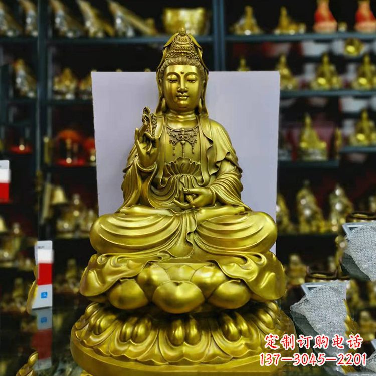 湖南铸铜观音菩萨佛像雕塑