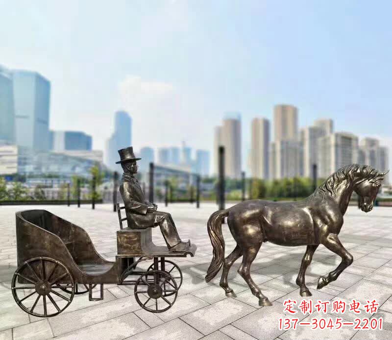 湖南铸铜广场马车雕塑