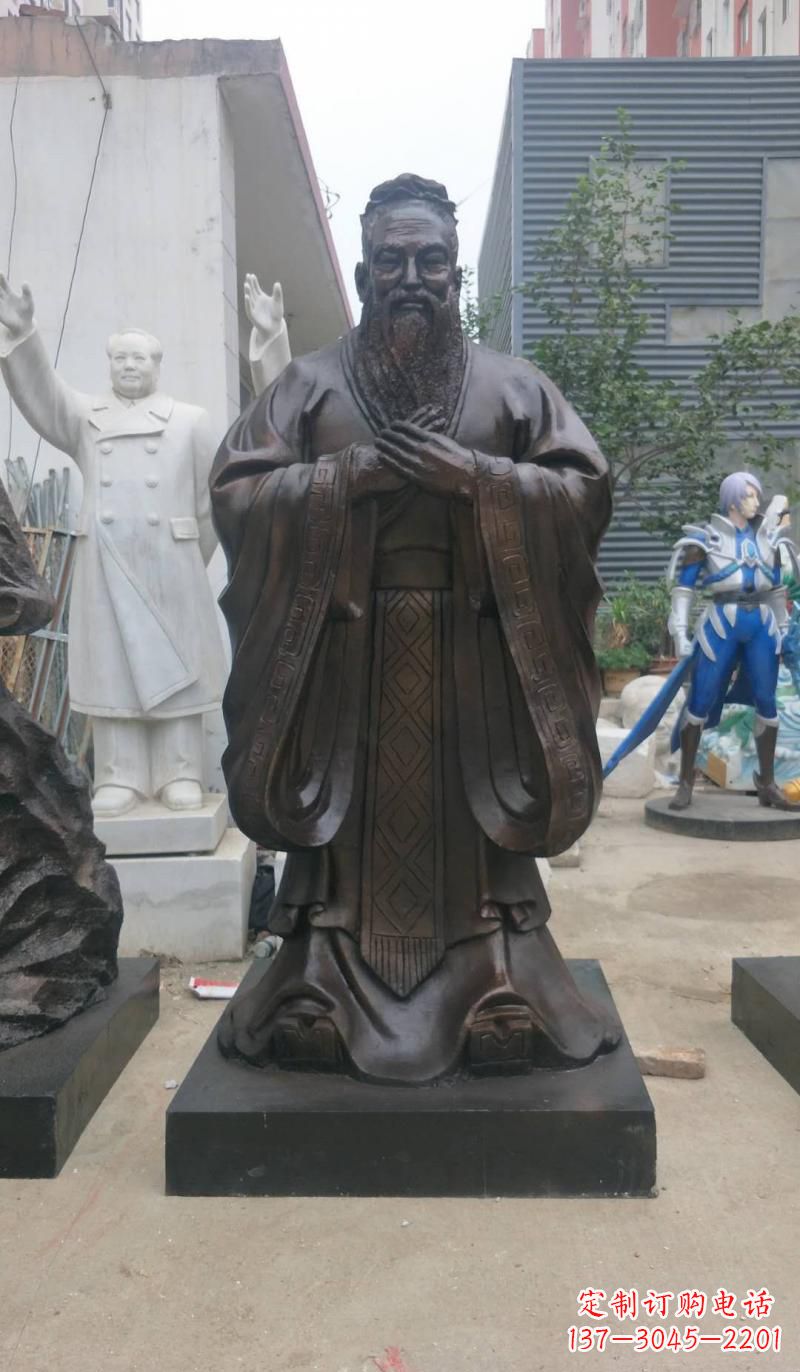 湖南铸铜孔子雕塑