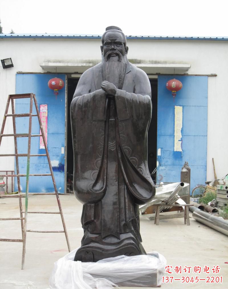 湖南铸铜孔子摆件